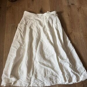 & Other Stories NWT White Linen Blend Wrap‎ Skirt with tie waist Size 10